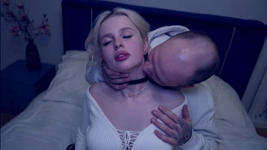 Blindfolded blonde gets a hard facefuck surprise